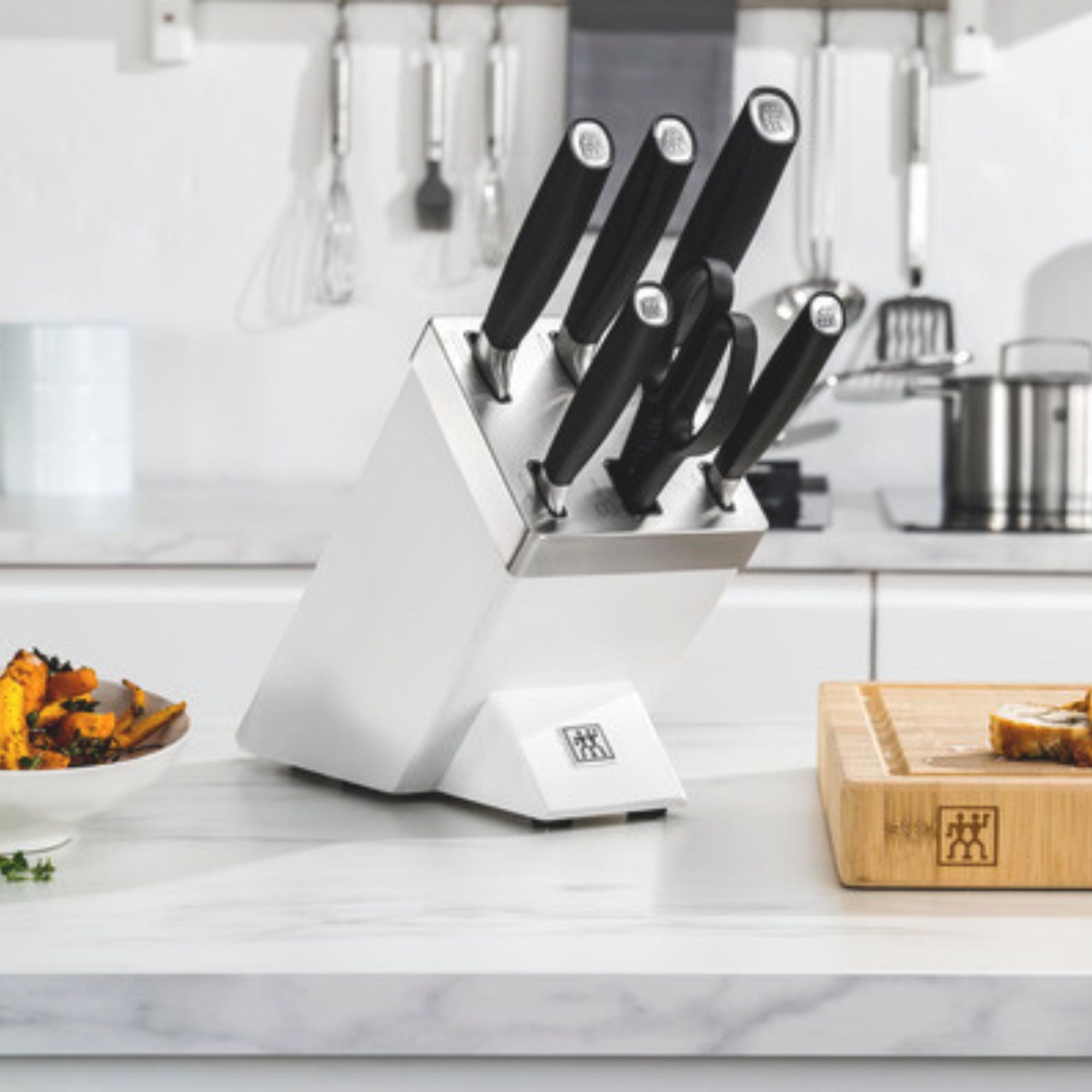 7-pcs, Bloc de couteaux, Argent, Blanc Zwilling - Mathon - 2