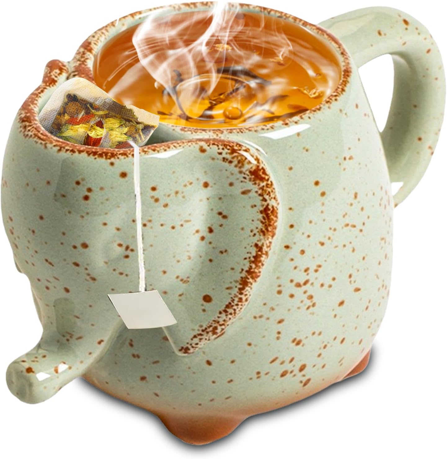 Tasse éléphant 3D 430 ml avec support pour sachet de thé Vendos85 - Mathon