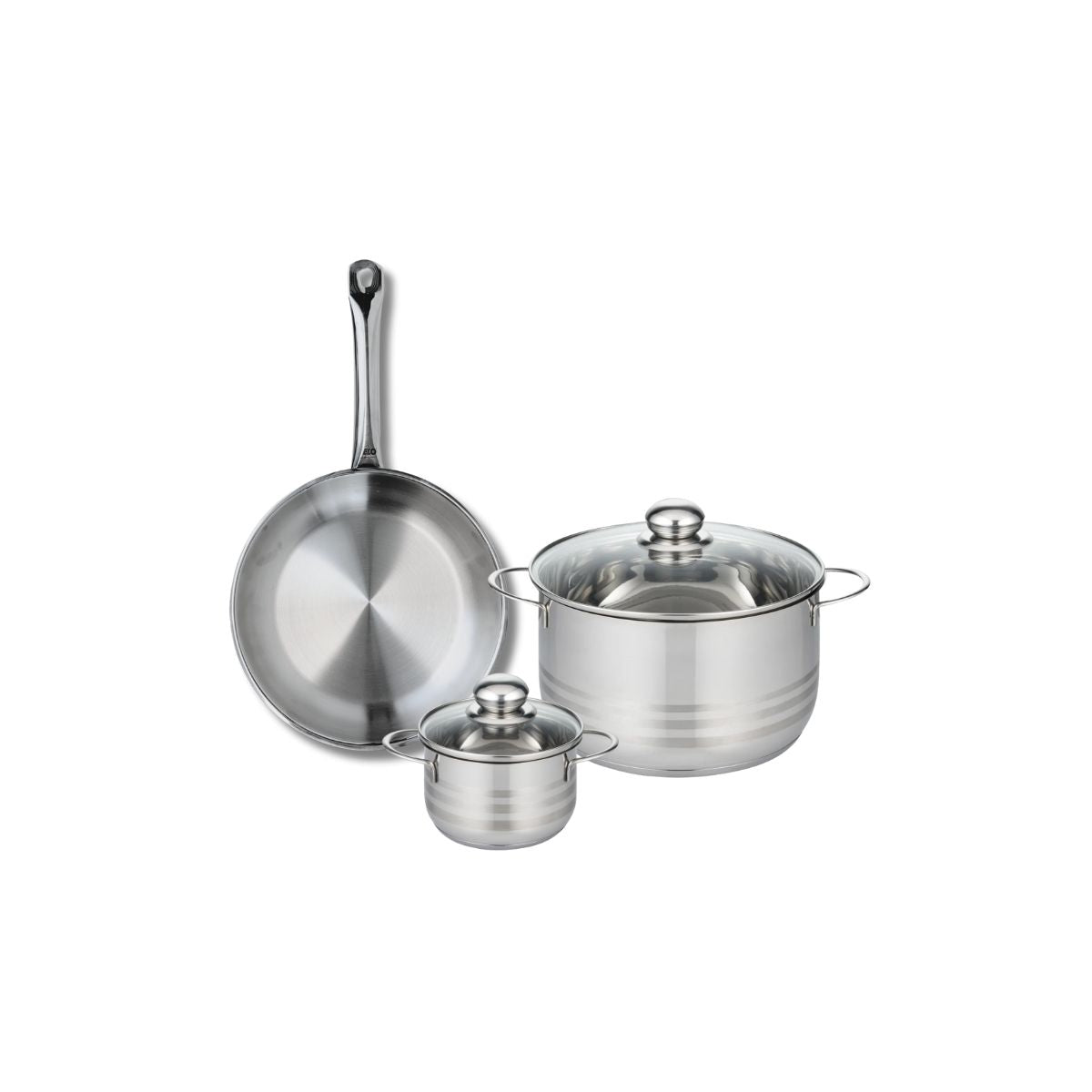 Ensemble de 1 Poêle de cuisson 24 cm et 2 faitouts 12 et 20 cm  Profi Brillant Elo - Mathon - 1