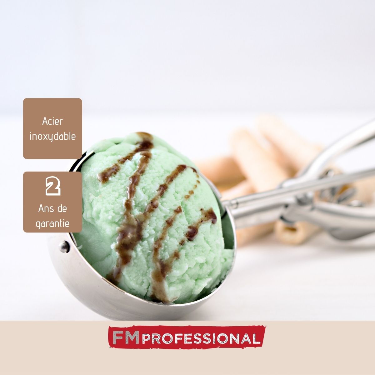 Ensemble de 2 Cuillères à glace en inox  Divers FM Professional - Mathon - 4