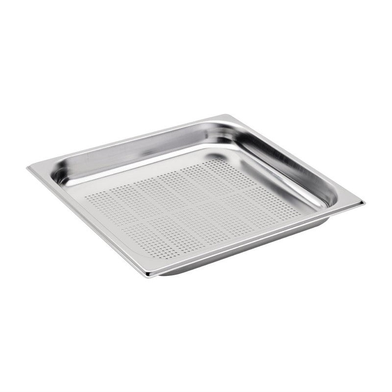 Bac Gastro Inox Perforé GN 2/3 - Profondeur 65 mm - Vogue Gastro M - Mathon