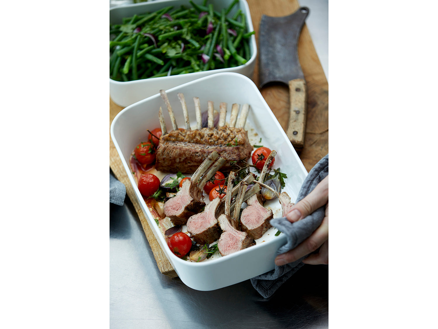 Plat à four MODULA en porcelaine Blanc Rosti - Mathon - 6