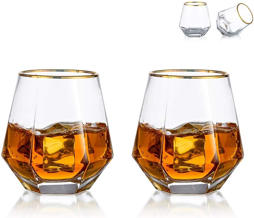 Verres à Whisky Géométriques Incliné en Diamant 300 ml Vendos85 - Mathon