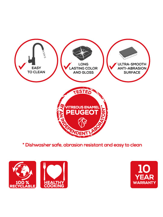 Plat à four céramique Appolia carré rouge 36 cm Peugeot - Mathon - 3