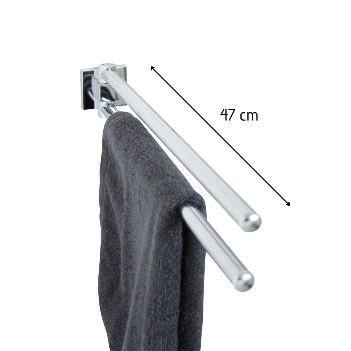 Porte serviette double gris chrome  Mare Fackelmann - Mathon - 3