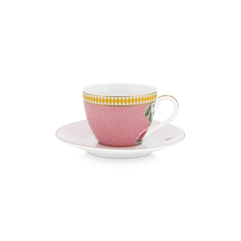 Lot de 6 Paires tasses café (6 tasses + 6 sous-tasses) La Majorelle Rose 120ml Pip Studio - Mathon
