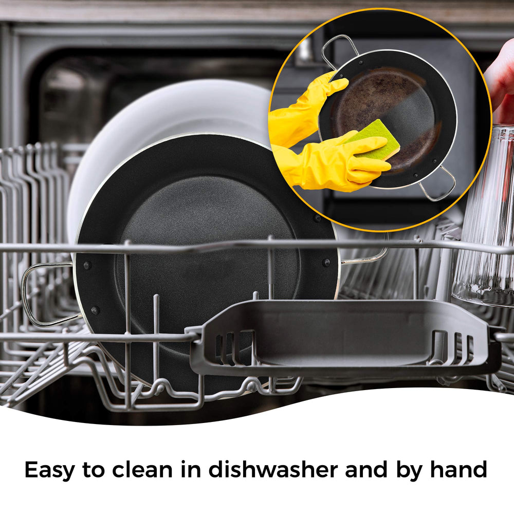 Poêle à Paella à Induction, 38cm, 8 Portions, Antiadhésive sans PFOA, Aluminium  Noir Zafrán - Mathon - 8