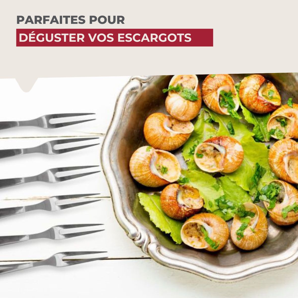 Lot de 6 fourchettes à escargots 12,5 cm Fackelmann - Mathon - 4