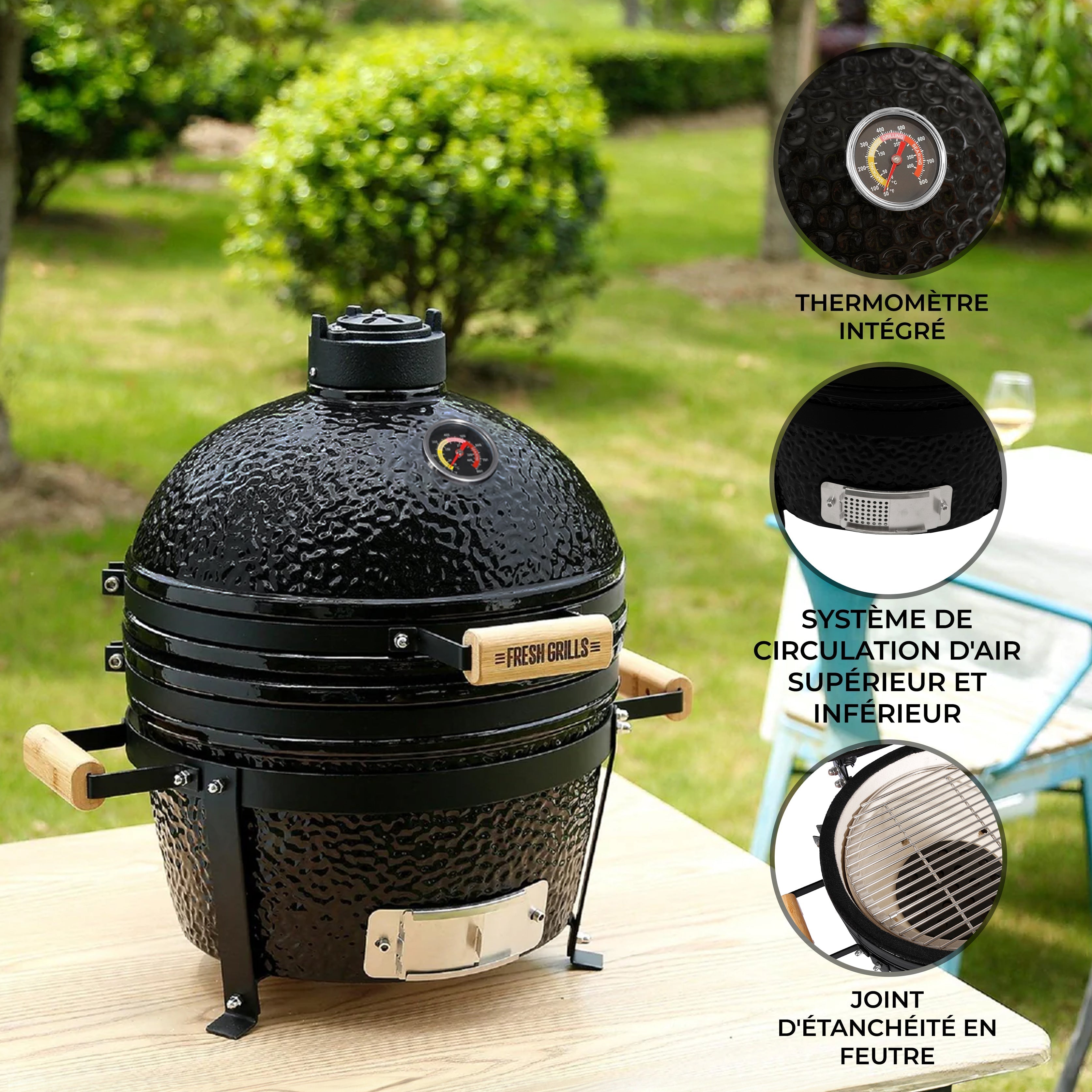 Barbecue au Charbon de Bois Kamado 40,6cm Monstershop - Mathon - 2