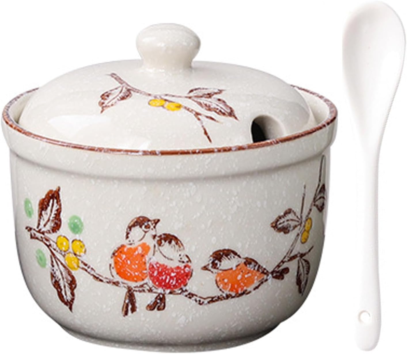 Sucrier en céramique avec cuillère et couvercle Vendos85 - Mathon