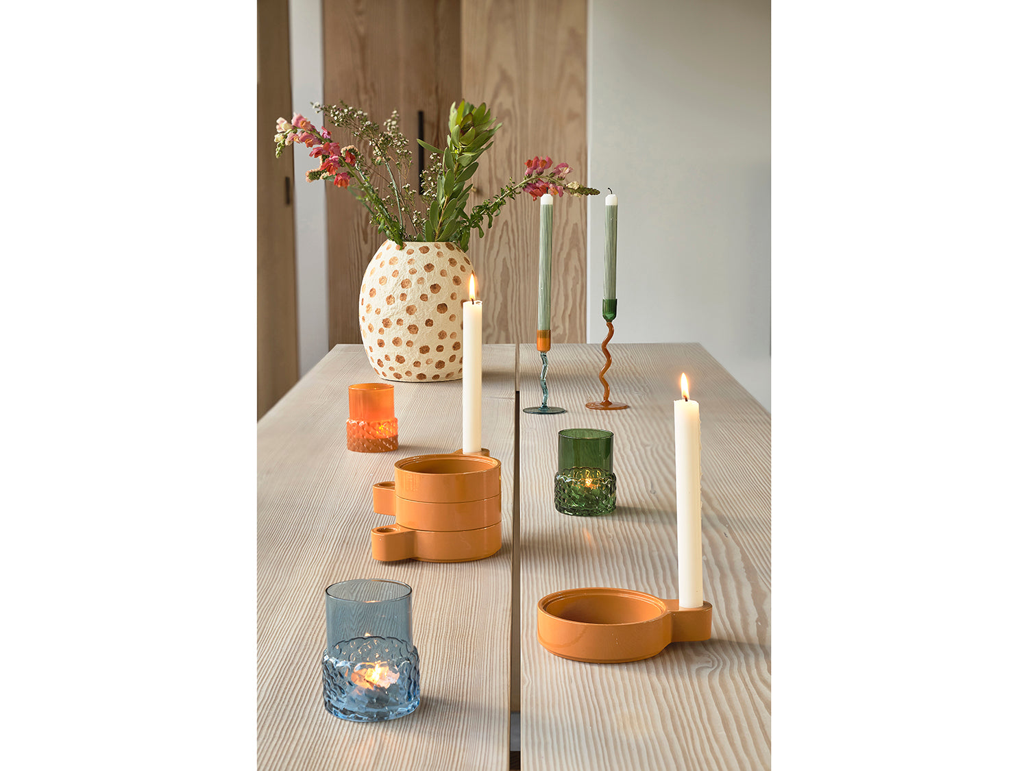 Photophore STYLES en verre Vert Villa Collection - Mathon - 5