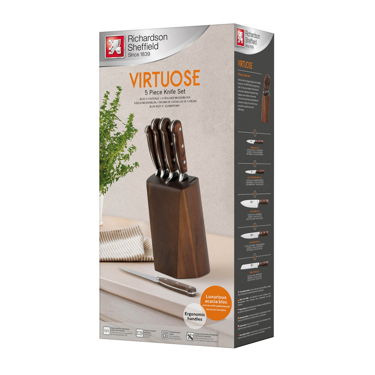 Virtuose - Bloc 5 couteaux de cuisine Richardson Sheffield - Mathon - 7