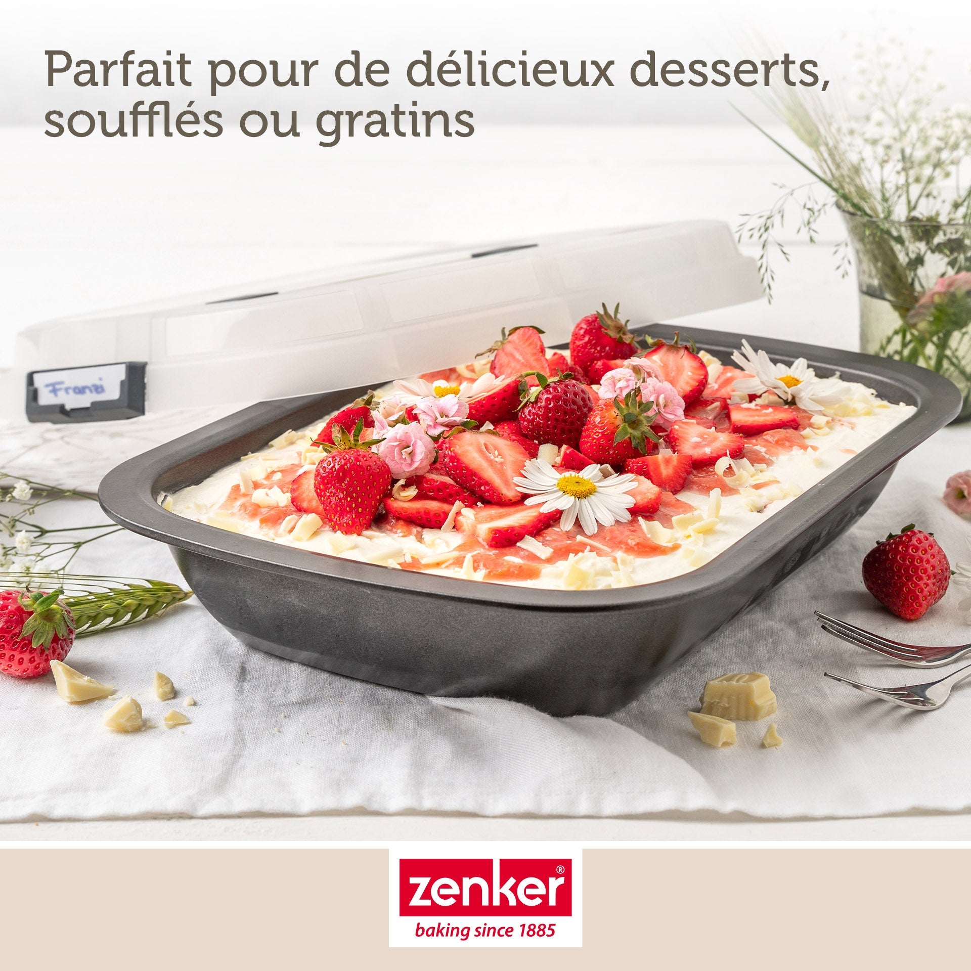 Ensemble de 2 Moules à gâteaux rectangulaire avec couvercle de transport 34 x 24 cm Zenker Bake Click and Go Zenker - Mathon - 5