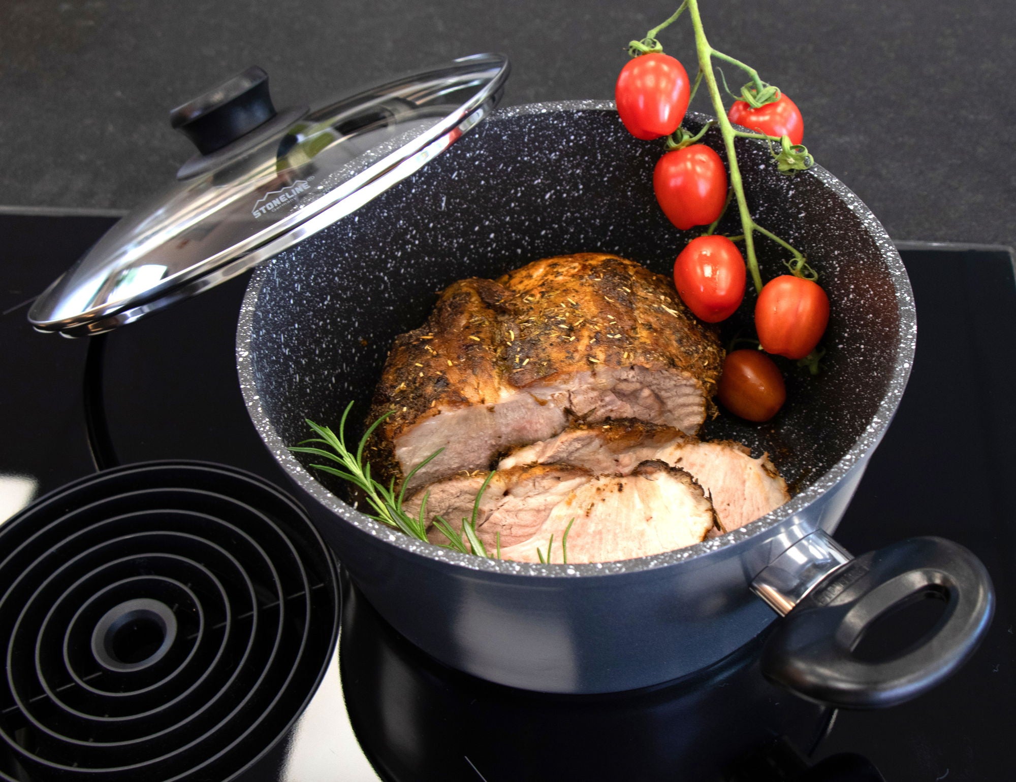 Faitout 24 cm, avec couvercle en verre Stoneline - Mathon - 2