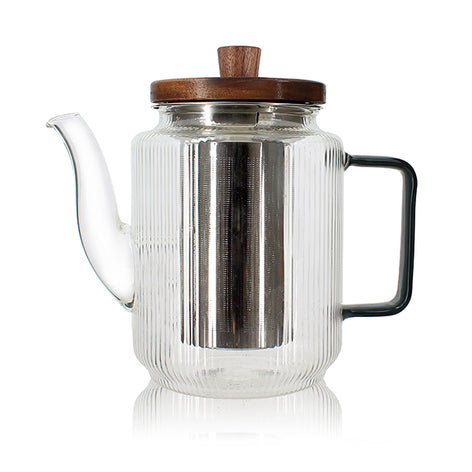 Théière Karl en verre borosilicate anse gris fumé 550 ml Ogo - Mathon - 1