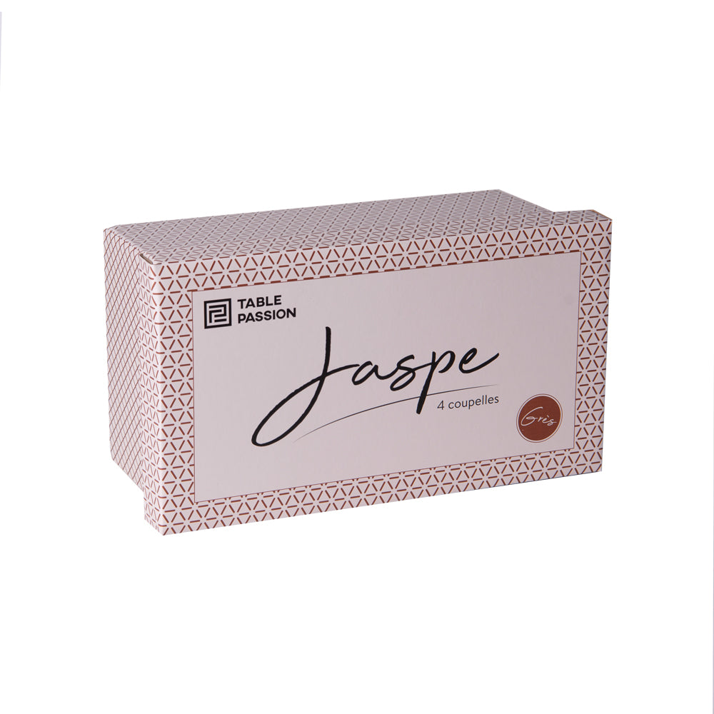 Coffret de 4 coupelles Jaspe 12 cm beige Table passion - Mathon - 2