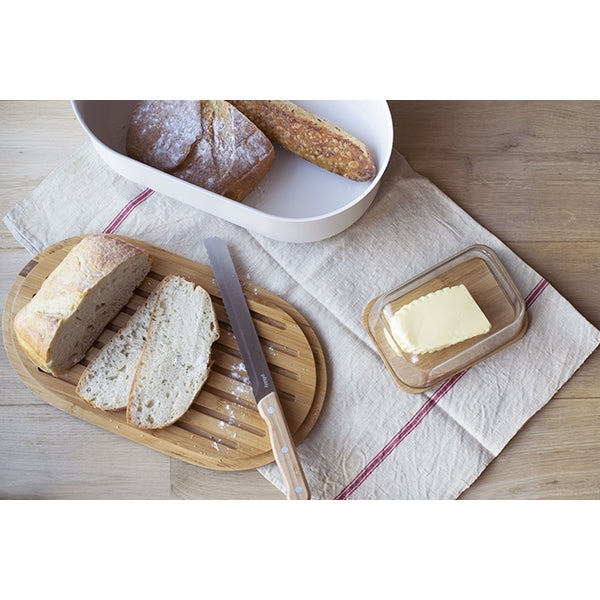 Beurrier verre bambou avec couteau Pebbly - Mathon - 3