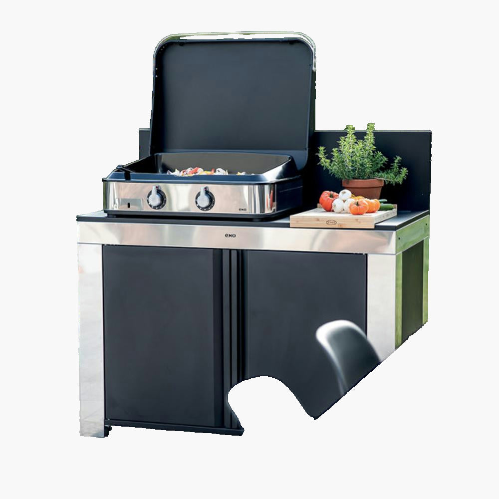 Plancha gaz Eno 65 Enosign inox et noir 2 brûleurs 56 x 40 ENO - Mathon - 2