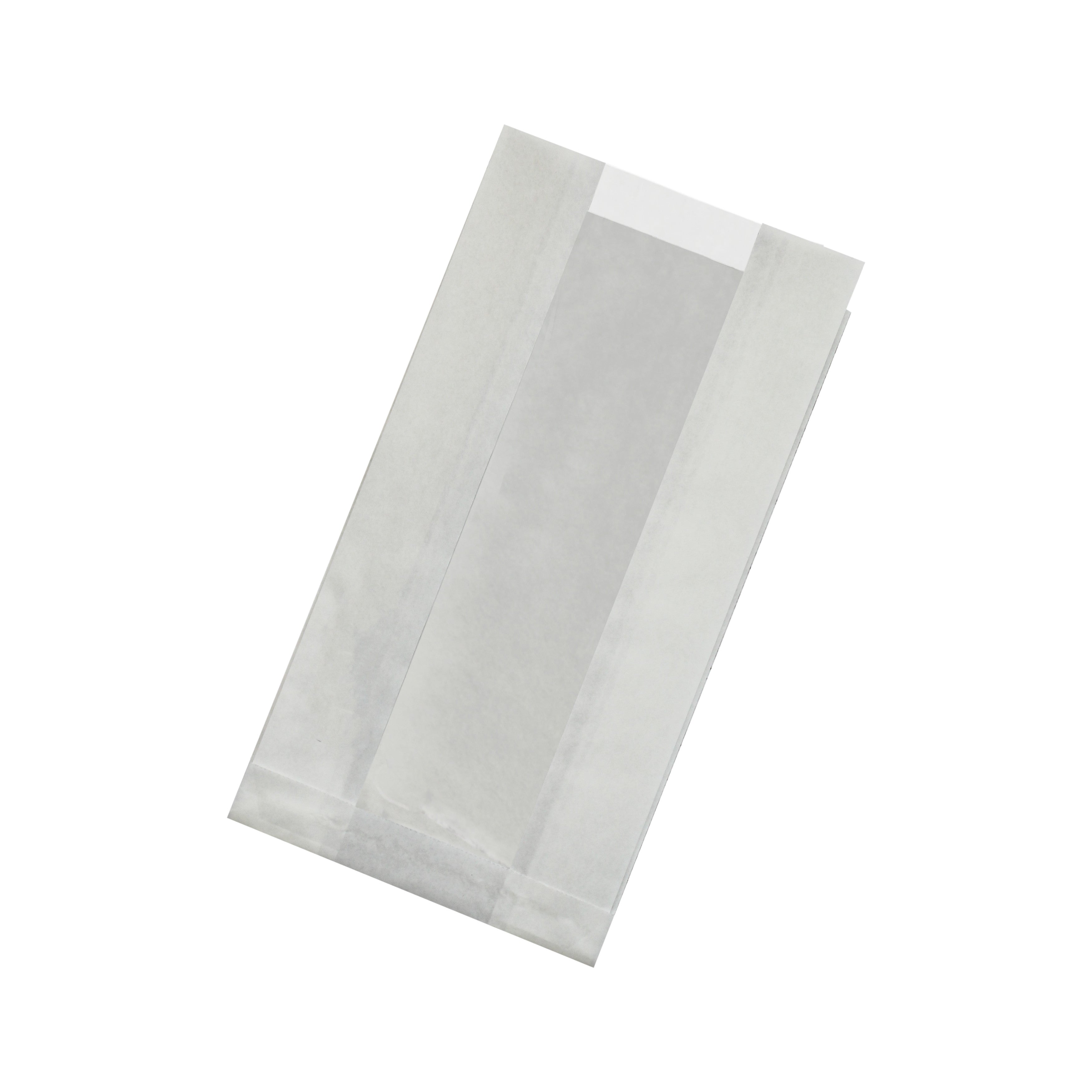 1000Pcs - Sac blanc ingraissable en papier kraft à fenêtre plastique PP 220x120x50mm FirstPack - Mathon - 1