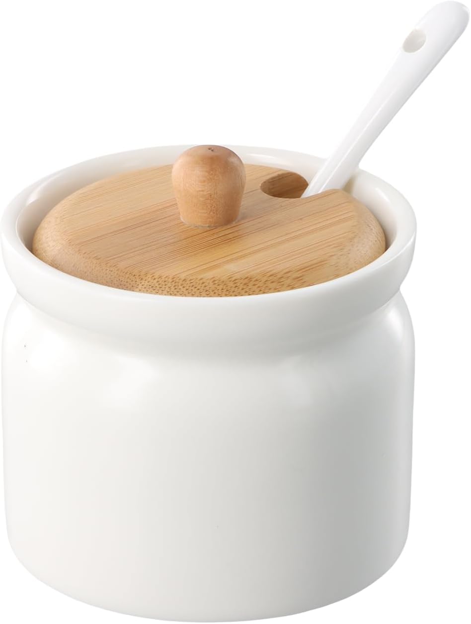 Sucrier en porcelaine avec couvercle en bambou Vendos85 - Mathon