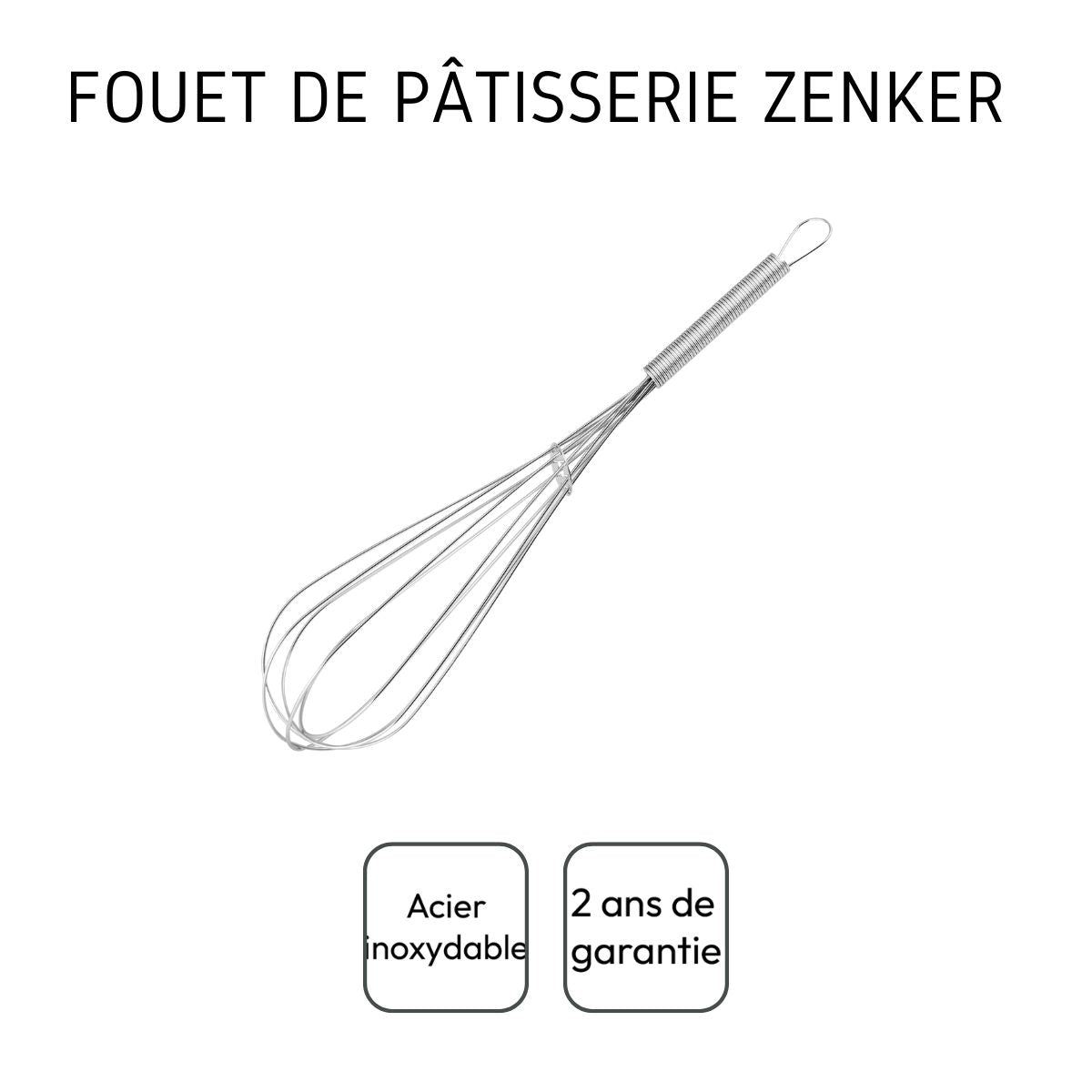Fouet de cuisine et pâtisserie en inox 25 cm Zenker Zenker - Mathon - 4