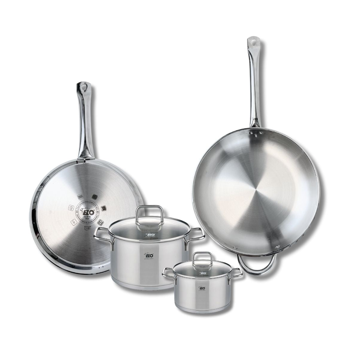 Ensemble de 2 Poêles de cuisson 28 et 32 cm et 2 faitouts 14 et 20 cm  Profi Citrin Elo - Mathon - 1