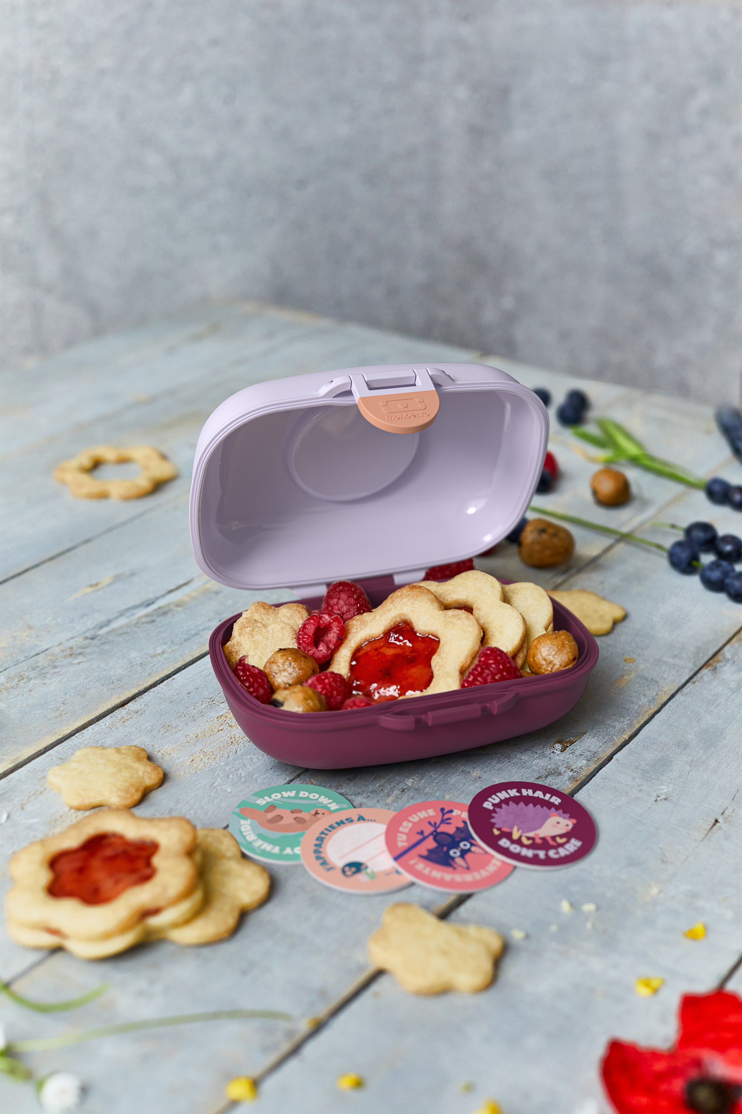 Boîte à goûter enfant Gram 600ml Violet Chouette Monbento - Mathon - 6