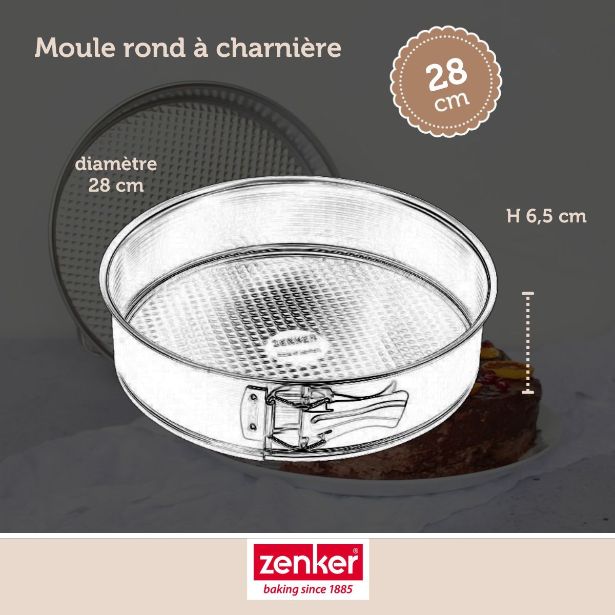 Set pâtisserie avec moule à manqué 28 cm, 2 bols à mixer, verre mesureur et spatule Zenker Zenker - Mathon - 3