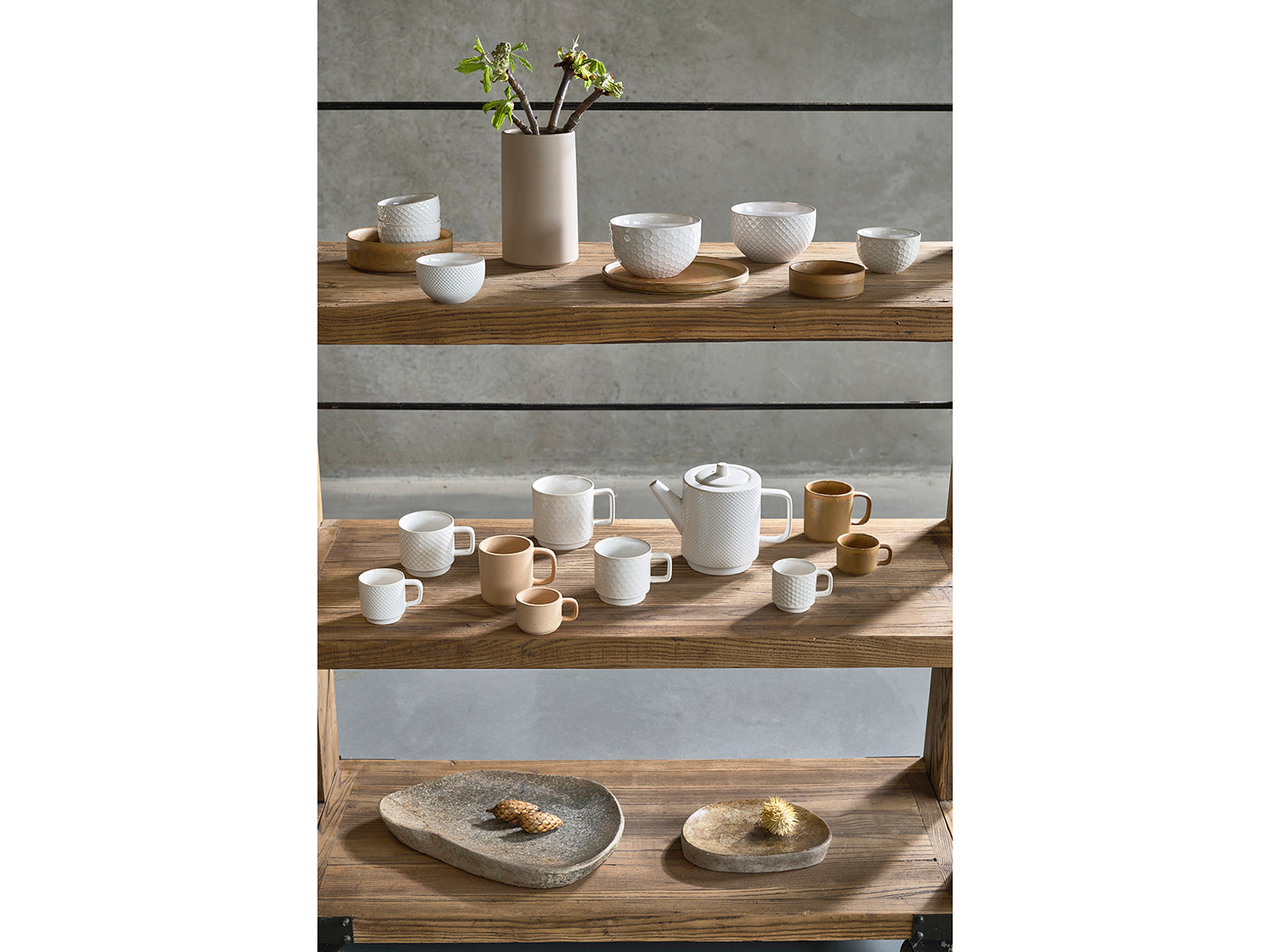 Set de 2 mugs FJORD en porcelaine Crème Villa Collection - Mathon - 5