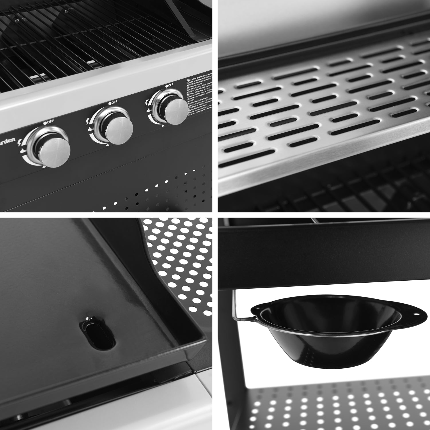 Barbecue duo au gaz VESUVIO - 3 brûleurs + plancha 3 brûleurs Happy Garden - Mathon - 3