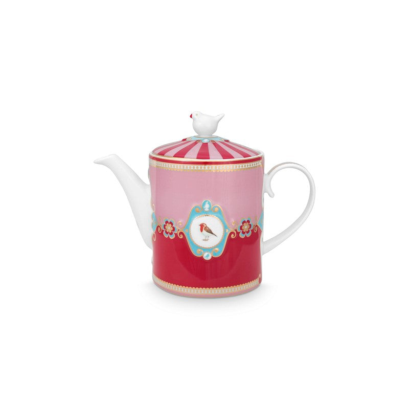 Love Birds Théière Médaillon Rouge/Rose - 1,3L Pip Studio - Mathon