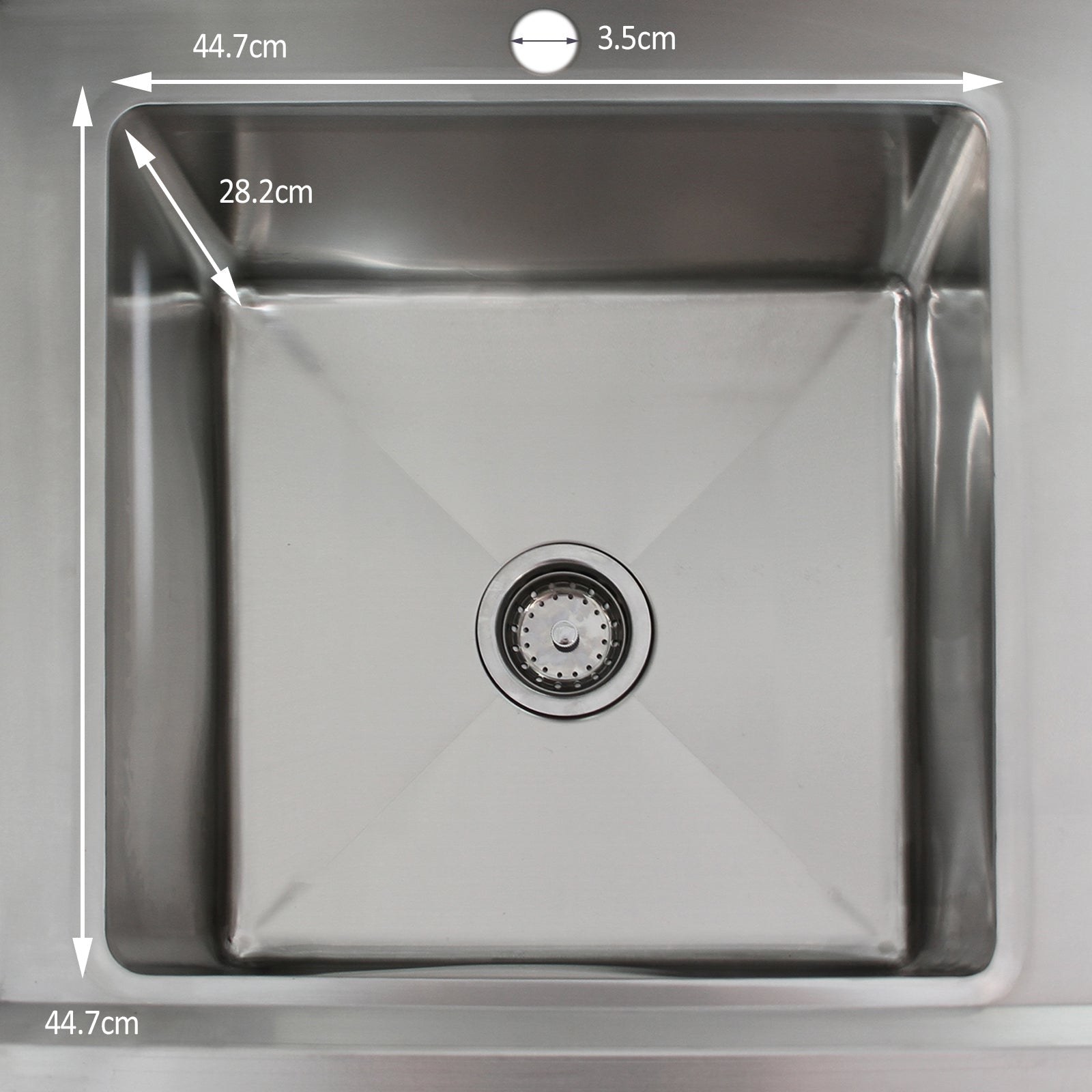 Évier de laboratoire en acier inoxydable Bol simple - Égouttoir à gauche Kukoo - Mathon - 2