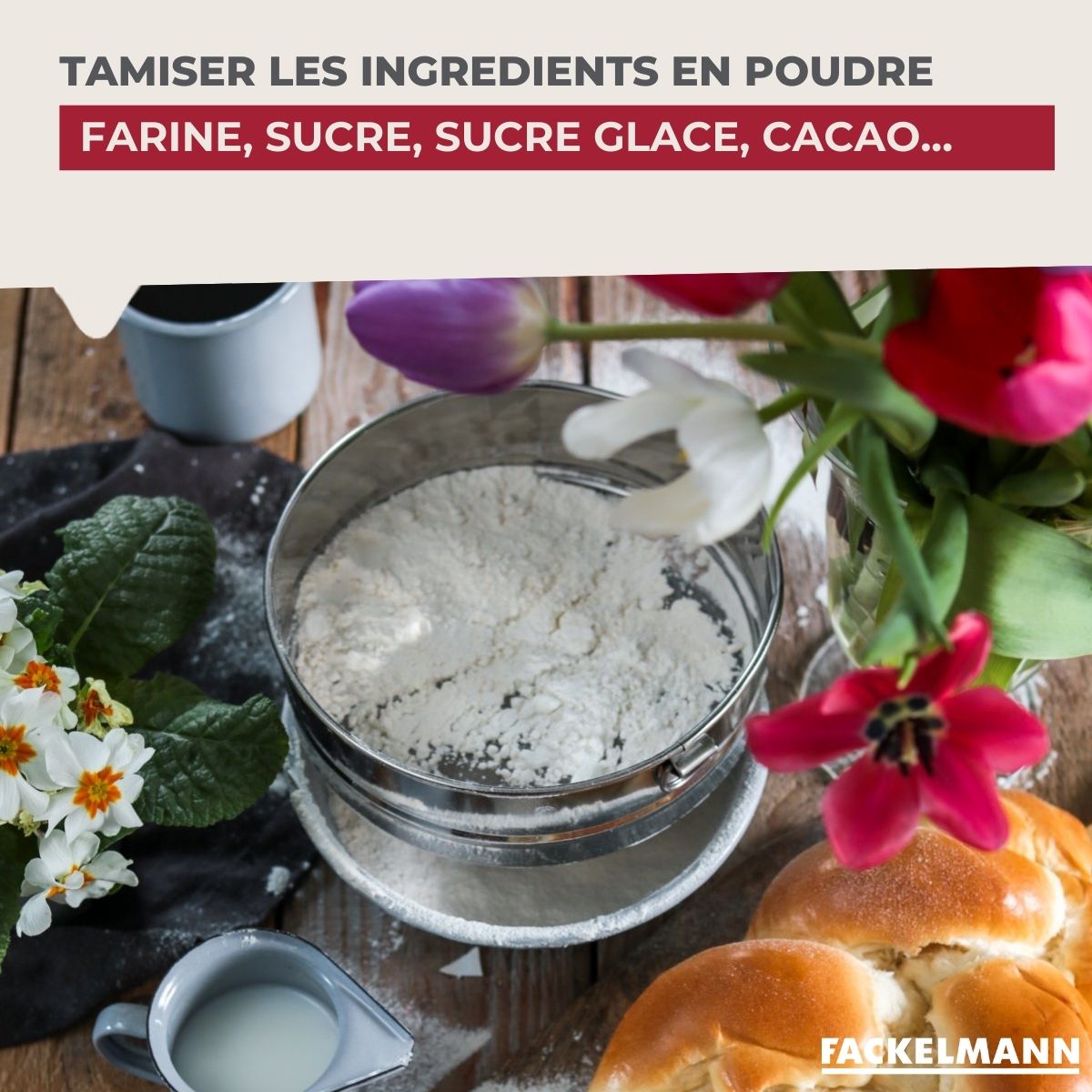 Tamis de cuisine inox extra fin 18 cm de diamètre  Basic Fackelmann - Mathon - 4