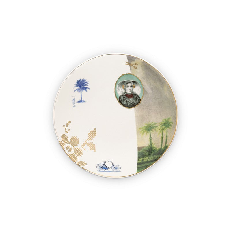 Lot de 6 Assiettes creuses Héritage Palmier Blanc - 18cm Pip Studio - Mathon