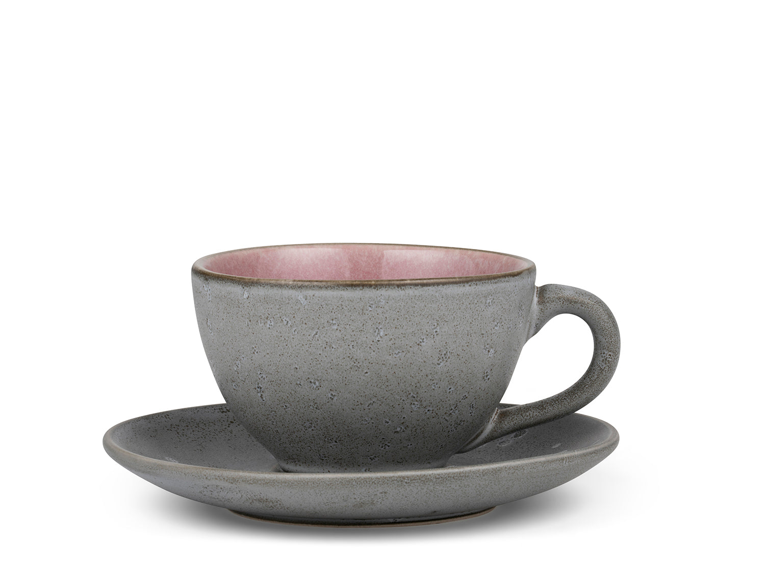 Tasse avec soucoupe GASTRO en grès Gris/Rose clair Bitz - Mathon