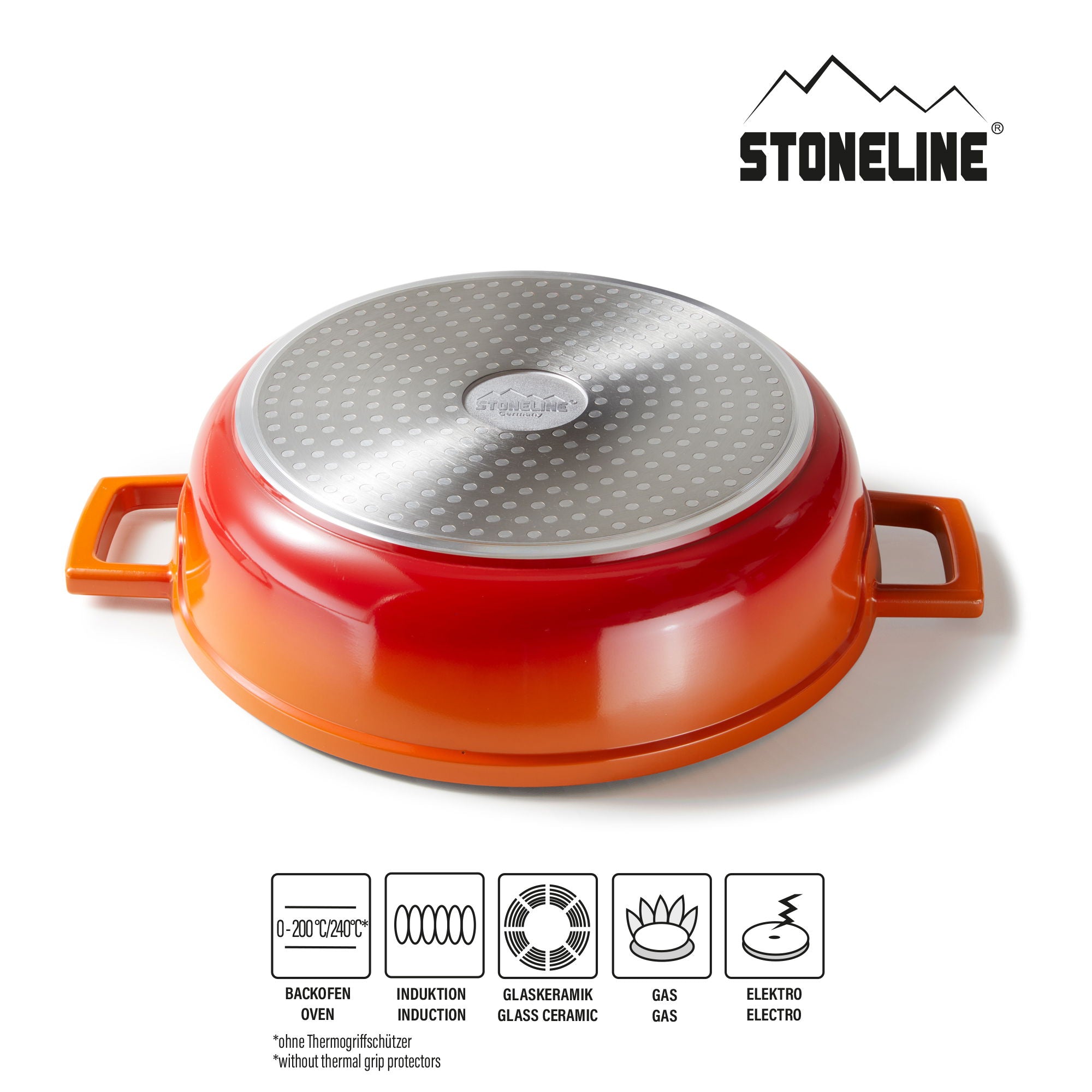 Cocotte 28 cm, avec couvercle en fonte d’aluminium, volcanique Stoneline - Mathon - 2