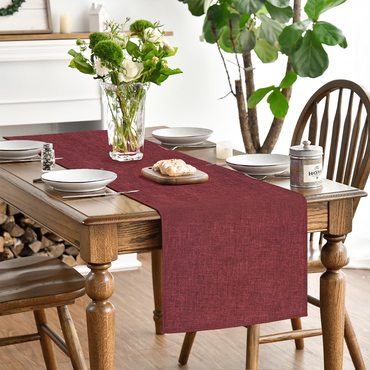 Chemin de Table Polyester Rouge Bordeaux 40×180 cm Vendos85 - Mathon