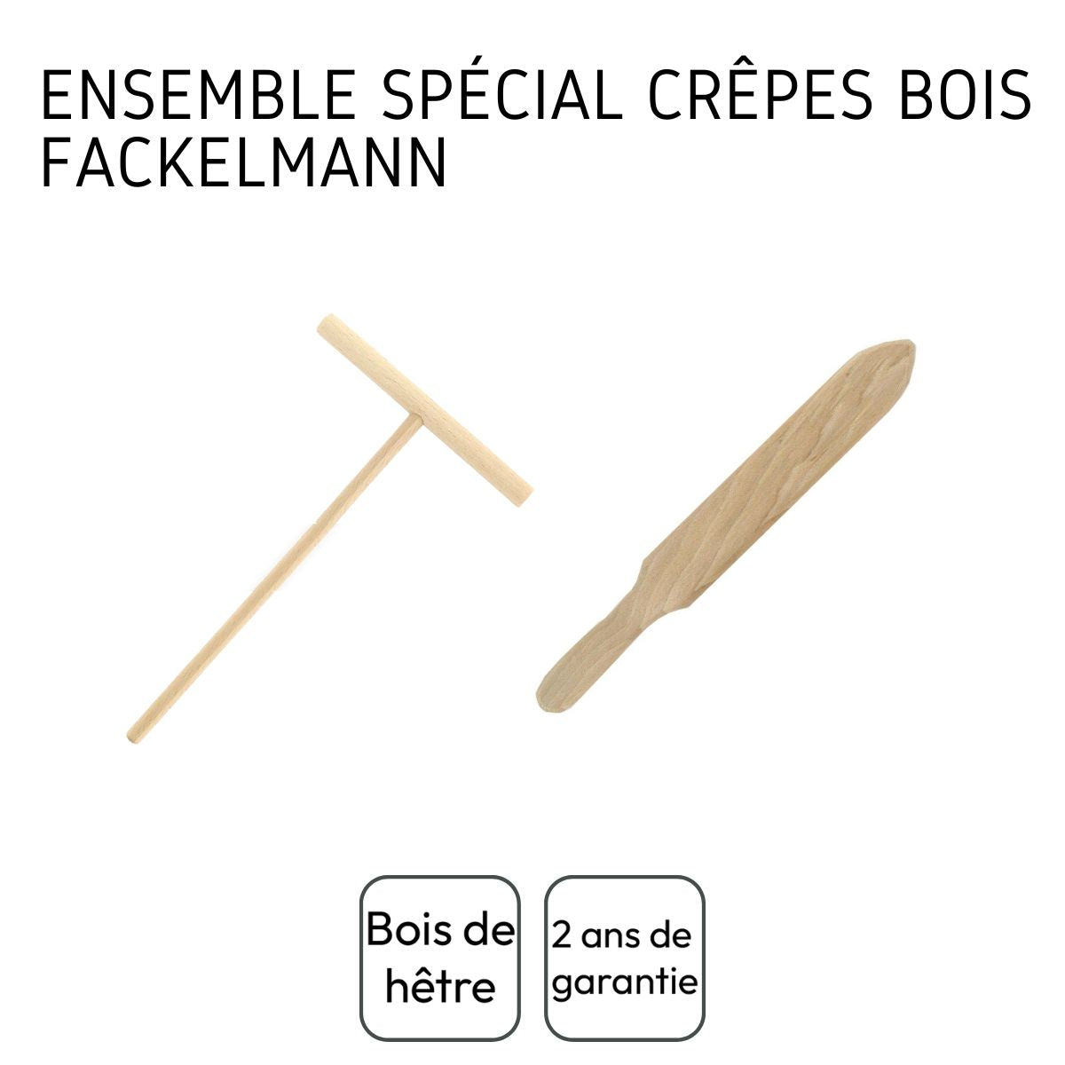 Ensemble de 2 ustensiles en bois pour crêpes  Wood Edition Fackelmann - Mathon - 4