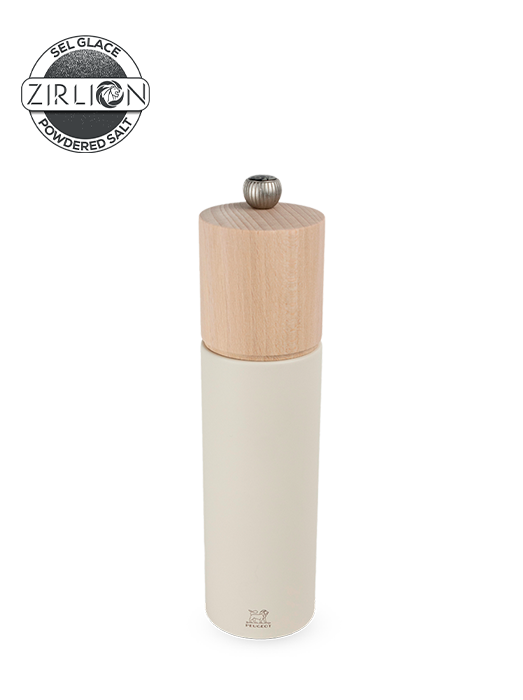 Boreal Moulin à sel manuel en bois, blanc plume, 21cm - 8in Peugeot - Mathon - 1