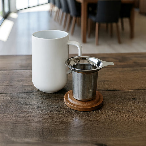 Tisanière mug Juliet en grès blanc 475 ml Ogo - Mathon - 2