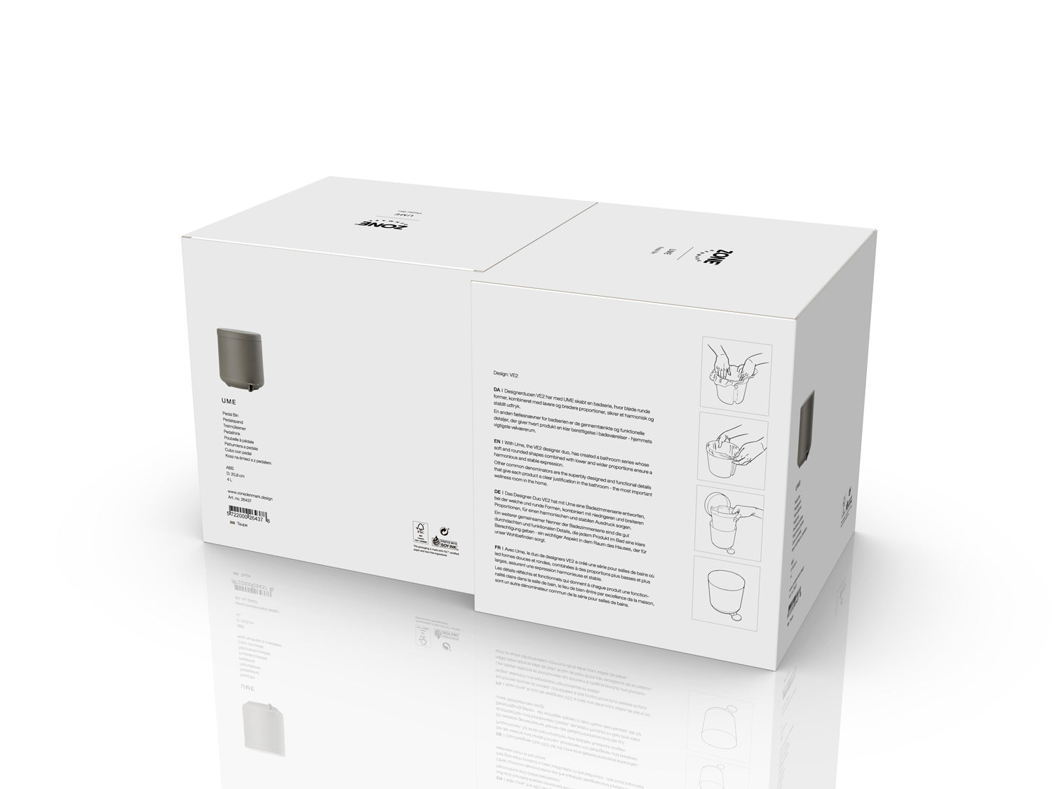 Poubelle à pédale UME en abs Taupe Zone Denmark - Mathon - 6