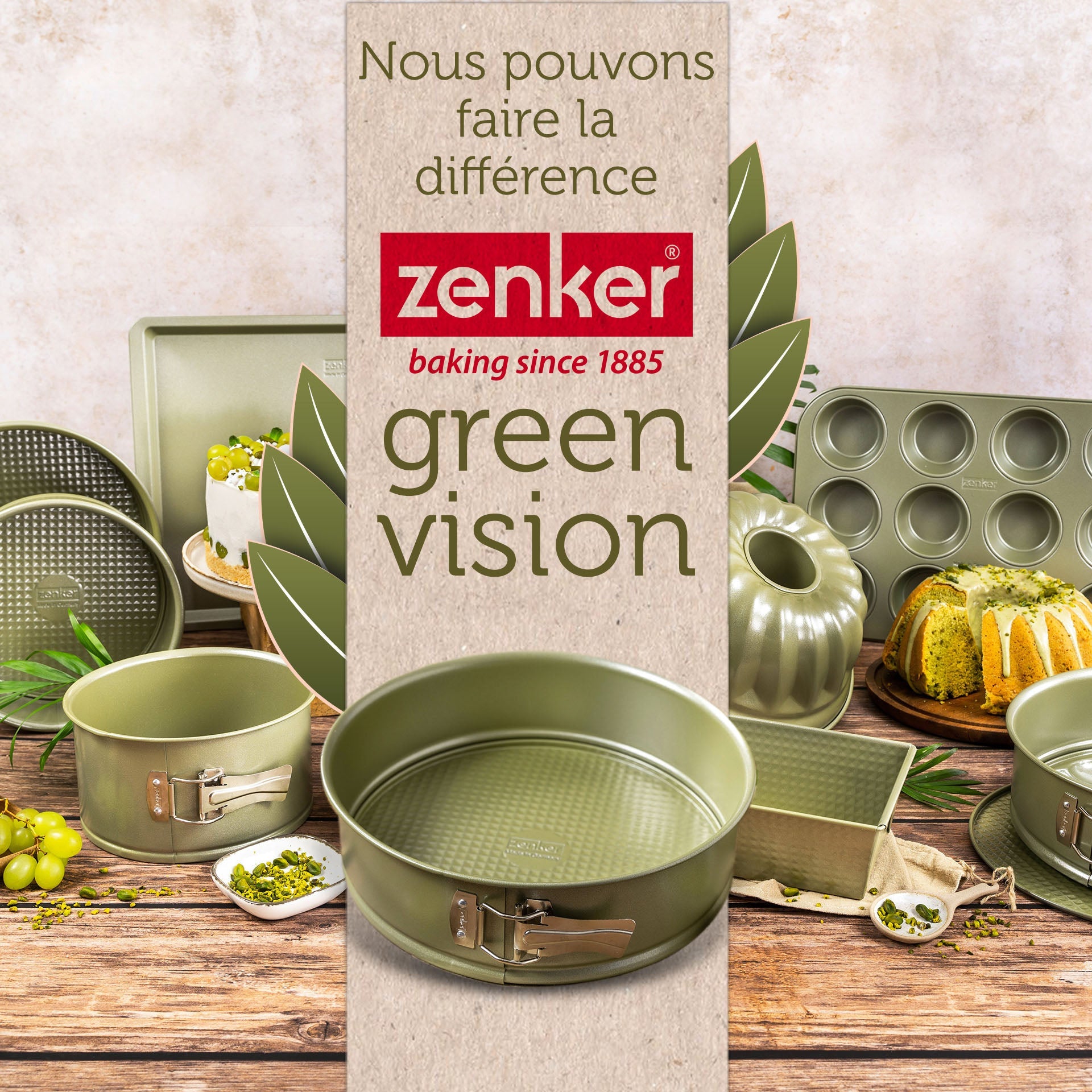 Ensemble de 2 Moules à muffins 12 empreintes 38 x 26 cm Zenker Green Vision Zenker - Mathon - 6