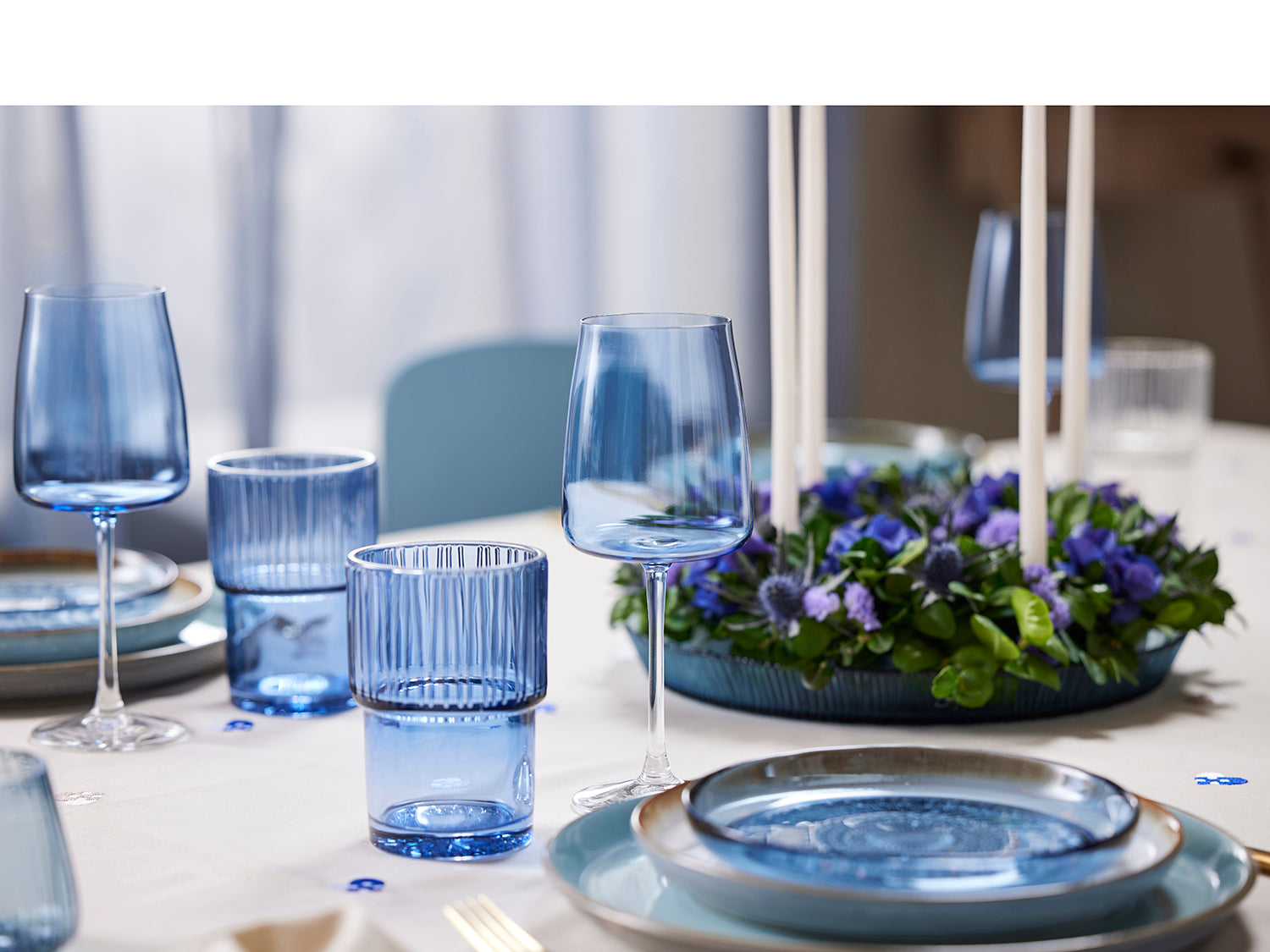 Assiette Kusintha en verre Bleu Bitz - Mathon - 7