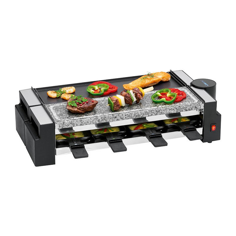 Raclette gril avec pierre chaude 8 personnes Clatronic RG 3678 Noir Clatronic - Mathon - 1