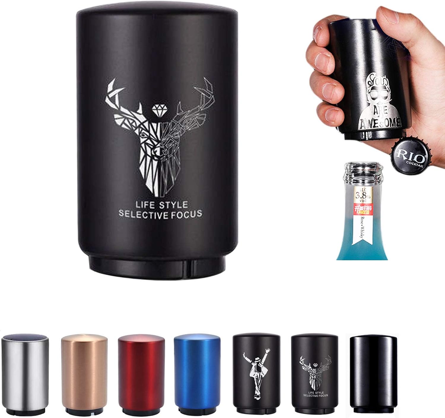 Décapsuleur Magnétique Facile pour Bouteilles Homme noir Vendos85 - Mathon