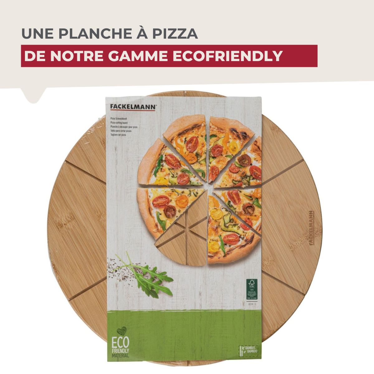 Ensemble de 4 Planches à pizza avec rainures de coupe, Ø 32 cm Fackelmann - Mathon - 7