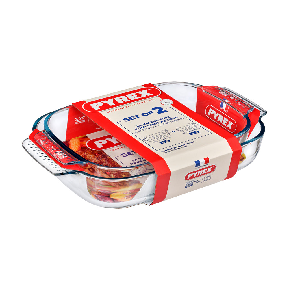 Set de 2 plats 35x23 cm et 39x25 cm Pyrex - Mathon