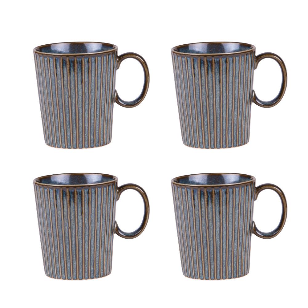 Coffret de 4 mugs Liv bleu 35 cl Table passion - Mathon - 1