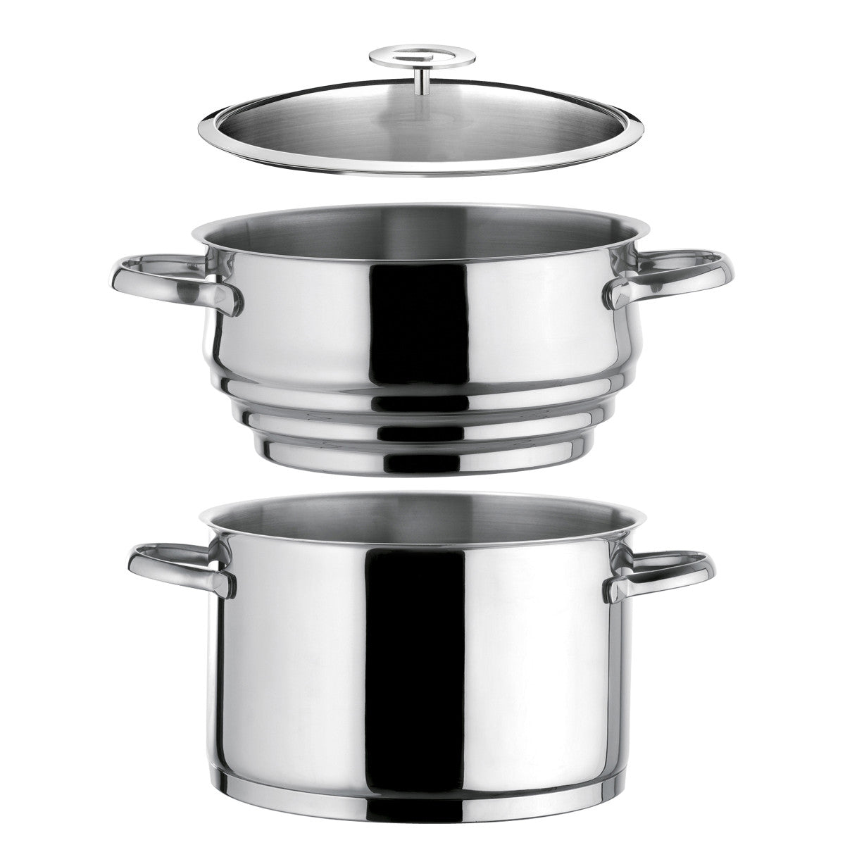Elysée - Faitout inox 24 cm avec couvercle et cuit vapeur universel Cuisinox - Mathon - 1