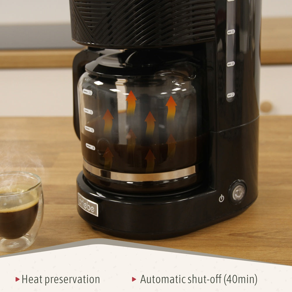 Elegance Ensemble Grille Pain 2 Fentes Bouilloire 1,7L Cafetière Filtre 10 Tasse  Noir SKT1178BLK - Mathon - 7